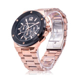Michael Kors Lennox Chronograph Black Dial Rose Gold Steel Strap Watch For Men - MK8940 Buy Now By Michael Kors