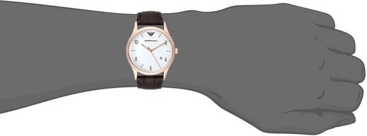 Emporio Armani Beta Chronograph White Dial Brown Leather Strap Watch For Men - AR1915 Buy Now By Emporio Armani