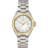 Shop Tag Heuer Formula 1 Diamonds Mother of Pearl White Dial Two Tone Steel Strap Watch for Women - WBJ1421.BB0648 in USA