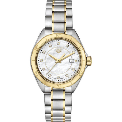 Shop Tag Heuer Formula 1 Diamonds Mother of Pearl White Dial Two Tone Steel Strap Watch for Women - WBJ1421.BB0648 in USA