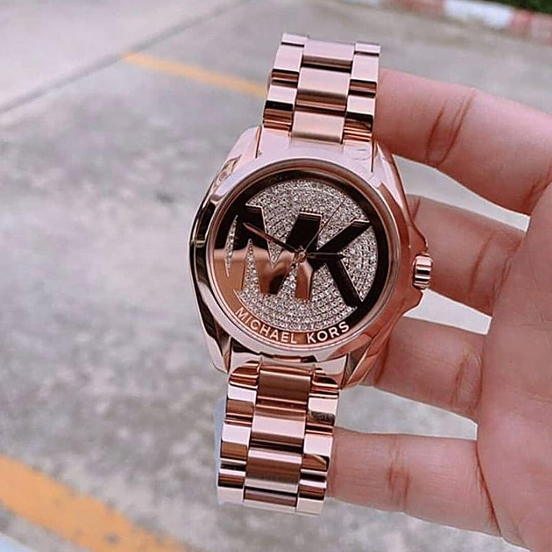 Michael Kors Bradshaw Rose Gold Dial Rose Gold Steel Strap Watch for Women - MK6437 Buy Now By Michael Kors
