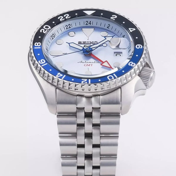 Shop Seiko 5 Sports Automatic GMT SKX Sports Style Asia Exclusive Limited Edition Ice Blue Dial Silver Steel Strap Watch For Men - SSK029K1 in USA