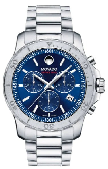 Shop Movado Series 800 Blue Dial Silver Steel Strap Watch for Men - 2600151 in USA