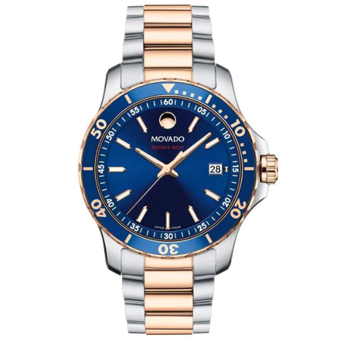 Movado Series 800 Blue Dial Two Tone Steel Strap Watch for Men - 2600149 Buy Now By Movado