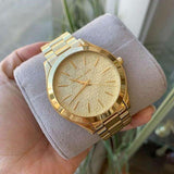 Michael Kors Slim Runway Gold Dial Gold Steel Strap Watch for Women - MK3335 Buy Now By Michael Kors