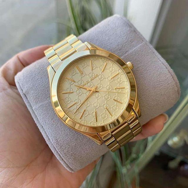 Michael Kors Slim Runway Gold Dial Gold Steel Strap Watch for Women - MK3335 Buy Now By Michael Kors