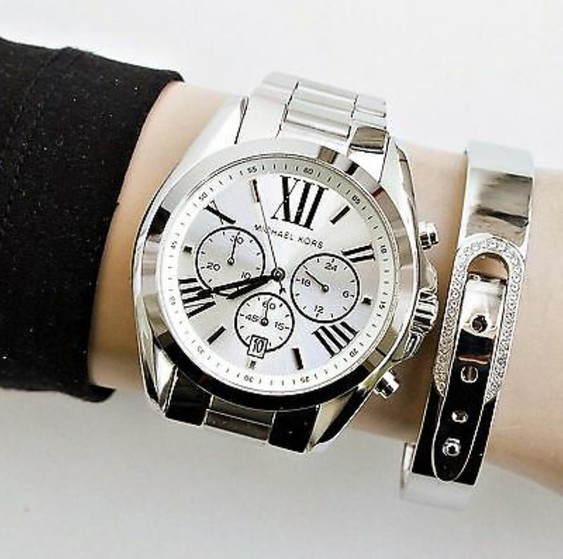 Michael Kors Bradshaw Silver Dial Silver Steel Strap Watch for Men - MK5535 Buy Now By Michael Kors