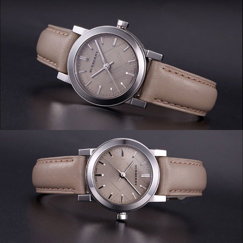 Burberry The City Beige Dial Beige Leather Strap Watch for Women - BU9207 Buy Now By Burberry