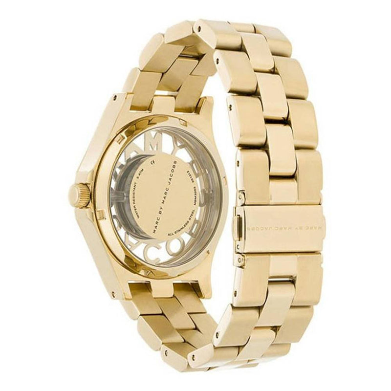 Marc Jacobs Henry Skeleton Gold Dial Gold Steel Strap Watch for Women - MBM3263 Buy Now By Marc Jacobs