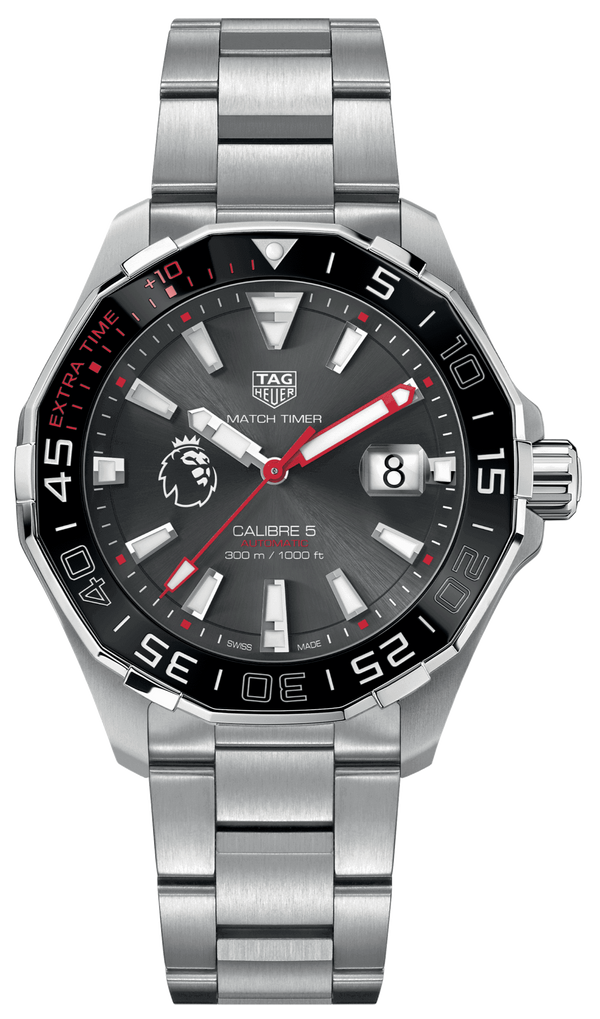 Shop Tag Heuer Aquaracer Calibre 5 Premiere League Edition Black Dial Silver Stainless Steel Watch for Men - WAY201D.BA0927 in USA