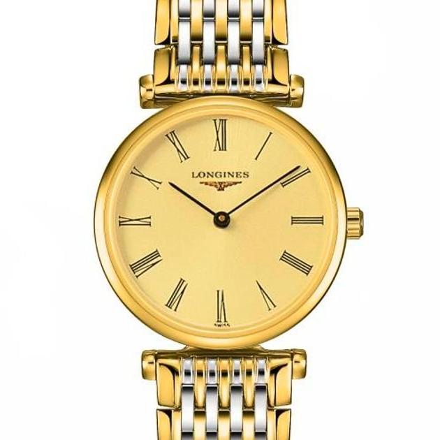 Shop Longines La Grande Classique de Longines Gold Dial Two Tone Steel Strap Watch for Women - L4.209.2.31.7 in USA