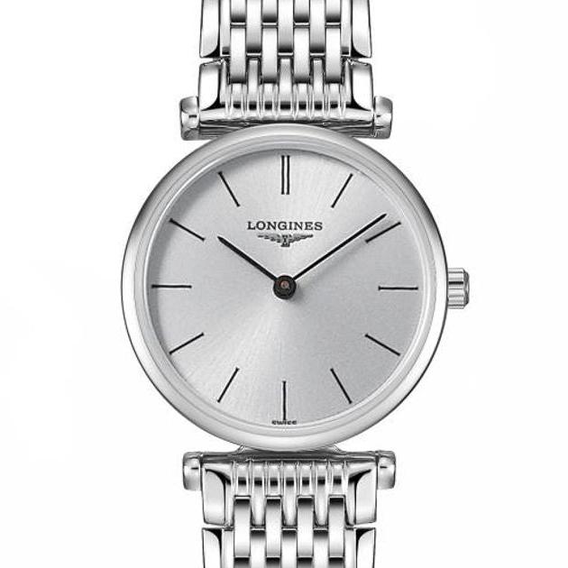 Shop Longines La Grande Classique De Longines Silver Dial Silver Mesh Bracelet Watch for Women - L4.209.4.72.6 in USA