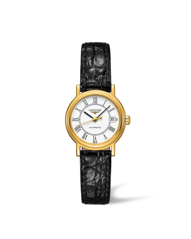 Shop Longines Presence Automatic White Dial Black Watch for Women - L4.321.2.11.2 in USA
