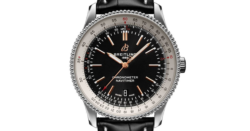 Shop Breitling Navitimer 1 Automatic 41mm Black Dial Black Leather Strap Mens Watch - A17326211B1P1 in USA