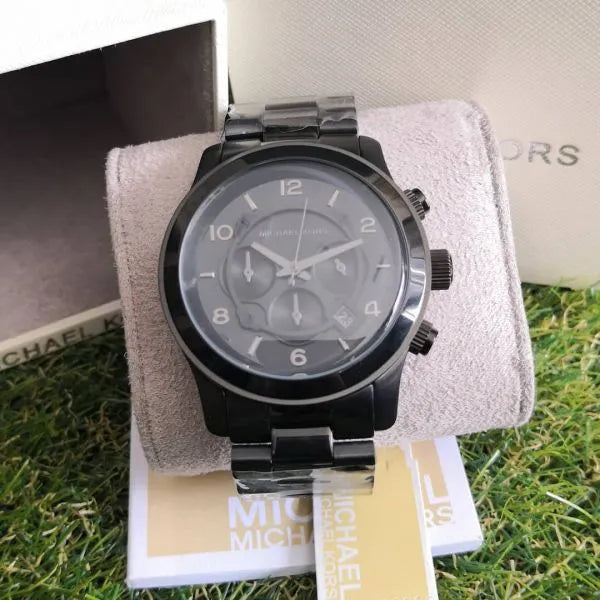 Michael Kors Runway Chronograph Black Dial Black Steel Strap Watch for Men - MK8157 Buy Now By Michael Kors