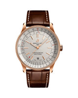 Breitling Navitimer Automatic 41 Silver Dial Brown Leather Strap Watch for Men - R17326211G1P1