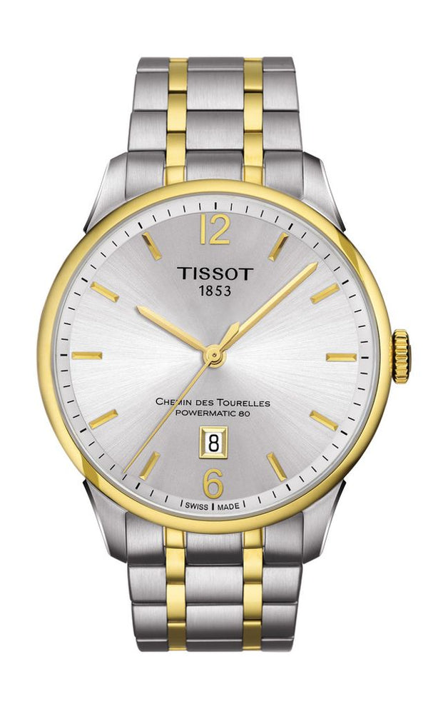 Tissot Chemin Des Tourelles Powermatic 80 Silver Dial Two Tone Steel Strap Watch For Men - T099.407.22.037.00 Buy Now By Tissot