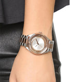 Marc Jacobs Tether Transparent White Dial Two Tone Steel Strap Watch for Women - MBM3436 Buy Now By Marc Jacobs