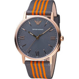Shop Emporio Armani Kappa Quartz Grey Dial Two Tone Nylon Strap Watch For Men - AR11014 in USA