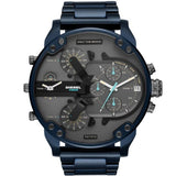 Shop Diesel Daddy 2.0 Chronograph Quartz Grey Dial Blue Steel Strap Watch For Men - DZ7414 in USA