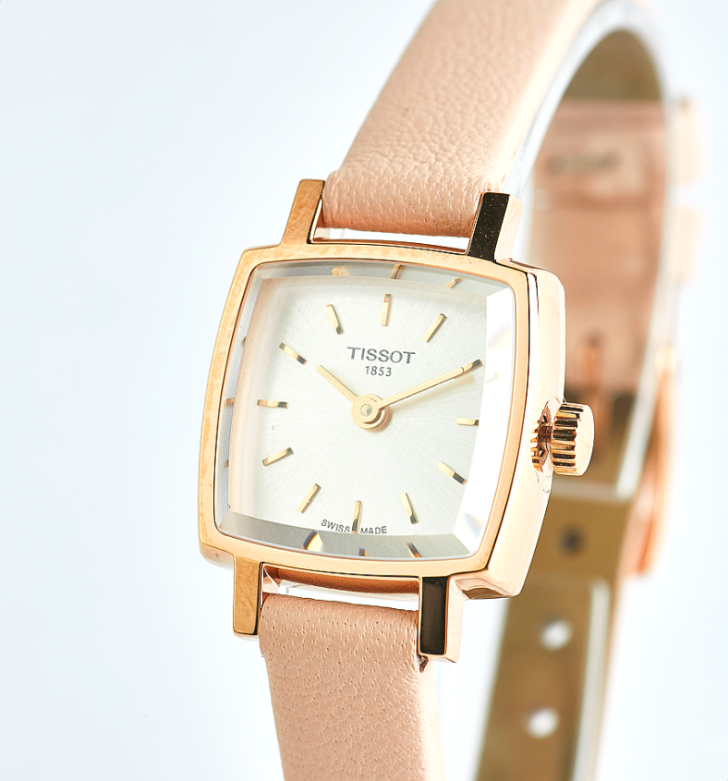 Shop Tissot T Lady Lovely Square White Dial Pink Leather Strap Watch For Women - T058.109.36.031.00 in USA