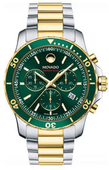 Movado Series 800 Chronograph Green Dial Two Tone Steel Strap Watch For Men - 2600148 Buy Now By Movado