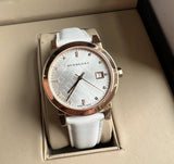 Burberry The City Diamonds White Dial White Leather Strap Watch for Women - BU9130 Buy Now By Burberry