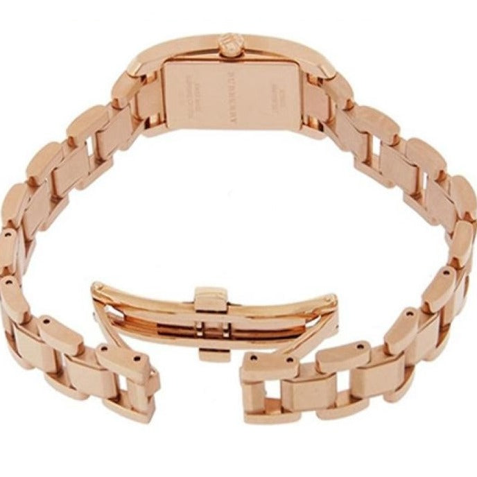 Shop Burberry Heritage Rose Gold Dial Rose Gold Steel Strap Watch For Women - BU9602 in USA