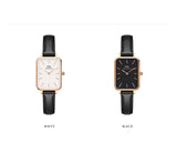 Daniel Wellington Quadro White Dial Black Leather Strap Watch For Women - DW00100450 Buy Now By Daniel Wellington