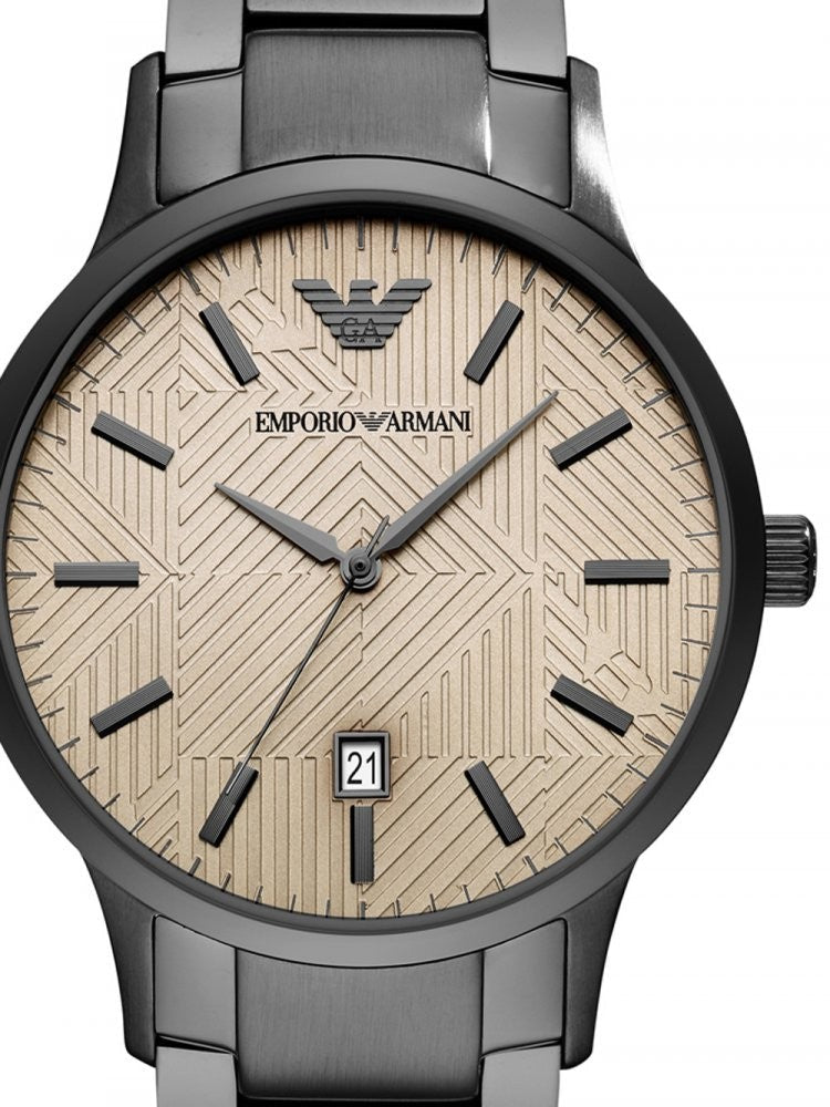 Emporio Armani Renato Quartz Beige Dial Grey Steel Strap Watch For Men - AR11183 Buy Now By Emporio Armani