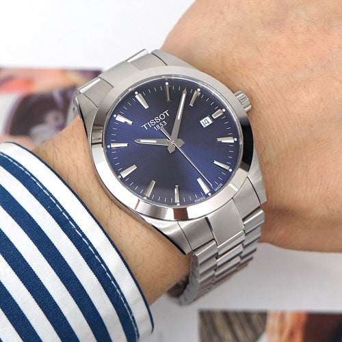Tissot Gentleman Blue Dial Silver Steel Strap Watch For Men - T127.410.11.041.00 Buy Now By Tissot
