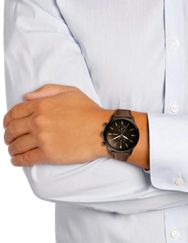Fossil Townsman Chronograph Black Dial Brown Leather Strap Watch for Men - FS5437 Buy Now By Fossil