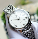 Shop Omega De Ville Prestige Co Axial Automatic White Dial Silver Steel Strap Watch for Men - 424.10.40.20.02.005 in USA