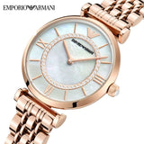 Emporio Armani Gianni T Bar Mother of Pearl Rose Gold Stainless Steel Strap Watch For Women - AR1909 Buy Now By Emporio Armani