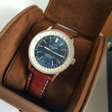 Shop Breitling Navitimer 1 Automatic 41mm Blue Dial Brown Leather Strap Mens Watch - A17326211C1P1 in USA