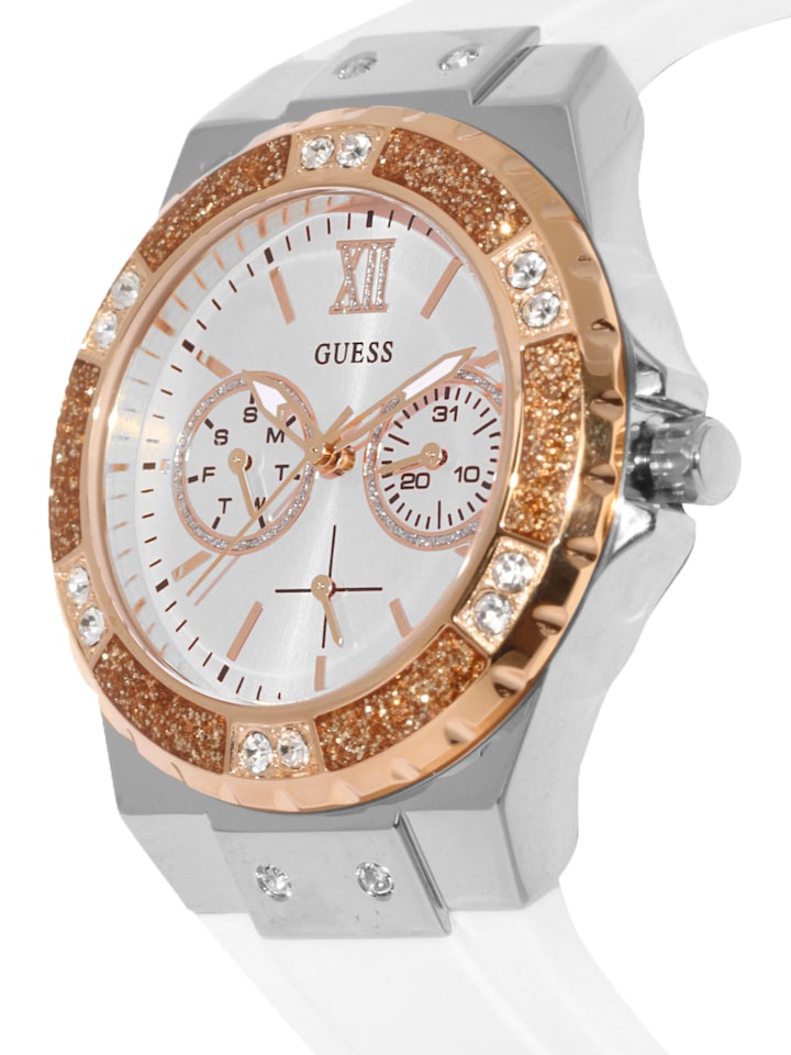 Guess Limelight White Dial White Rubber Strap Watch for Women - W1053L2 Buy Now By Guess