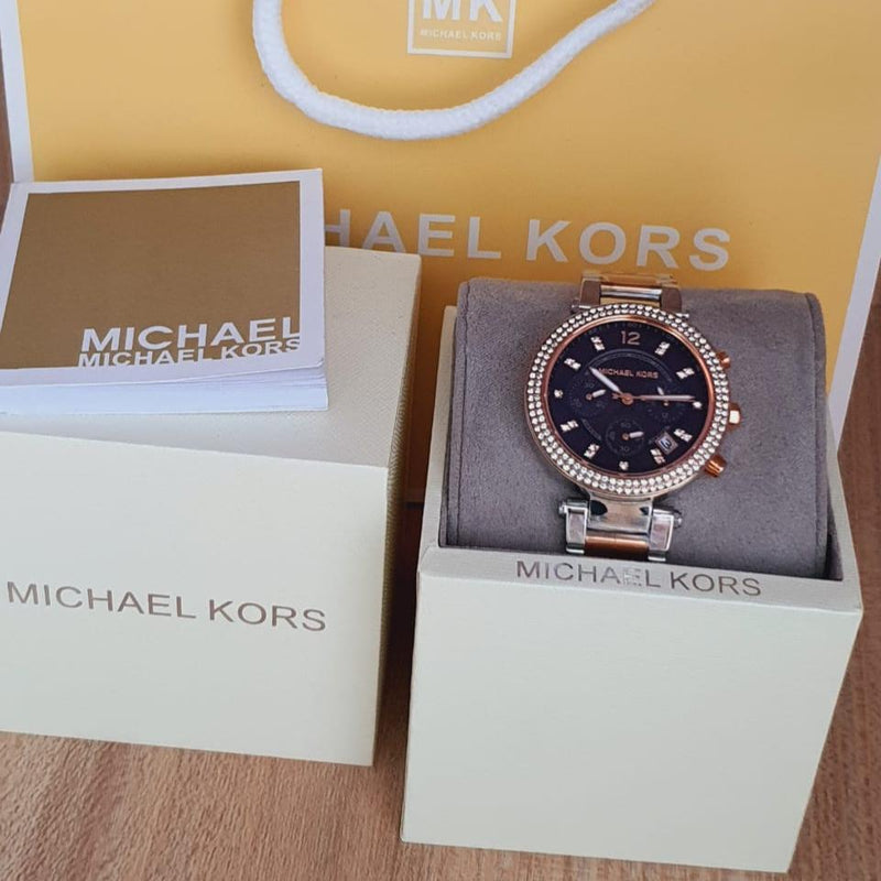 Michael Kors Parker Blue Dial Two Tone Steel Strap Watch for Women - MK6141 Buy Now By Michael Kors