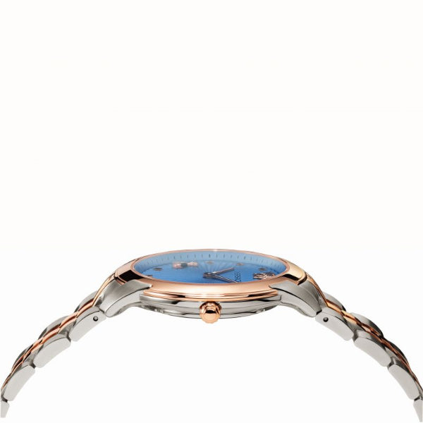 Versace Audrey Quartz Blue Dial Two Tone Steel Strap Watch for Women - VELR00619 Buy Now By Versace