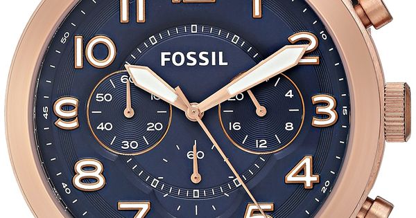 Shop Fossil Pilot 54 Chronograph Blue Dial Brown Leather Strap Watch for Men - FS5204 in USA