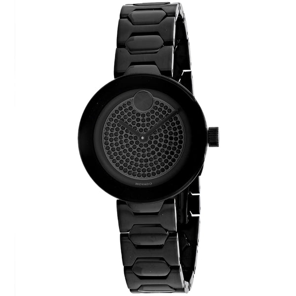 Shop Movado Bold Crystals Black Dial Black Steel Strap Watch for Women - 3600576 in USA