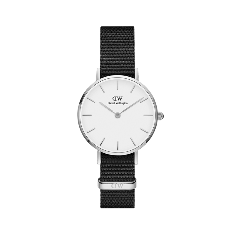 Daniel Wellington Classic Petite Cornwall White Dial Black Nylon Strap Watch For Women - DW00100252 Buy Now By Daniel Wellington