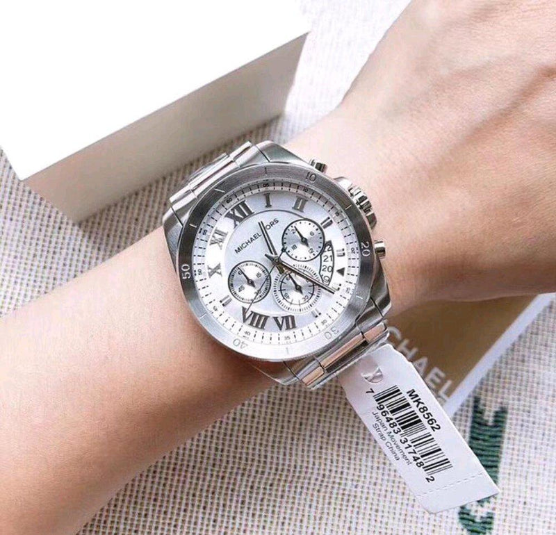 Michael Kors Brecken Chronograph Silver Dial Silver Steel Strap Watch For Women - MK8562 Buy Now By Michael Kors