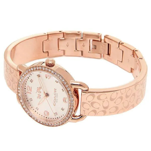 Coach Delancey White Dial Rose Gold Steel Strap Watch for Women - 14502355 Buy Now By Coach