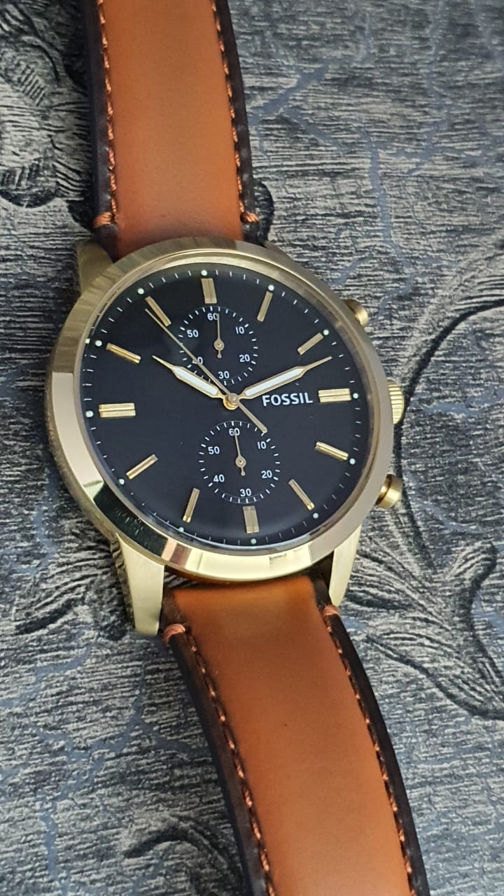 Fossil Townsman Chronograph Blue Dial Brown Leather Strap Watch for Men - FS5279 Buy Now By Fossil