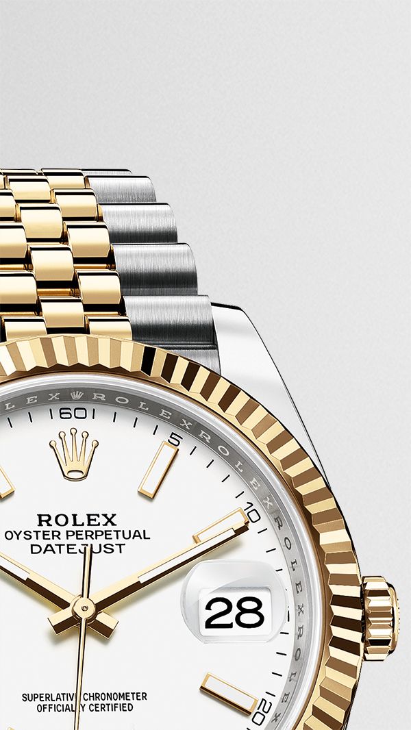 Rolex Datejust 41 Oyster White Dial Two Tone Oystersteel & Yellow Gold Jubilee Bracelet White Dial Watch for Men - M126333-0016