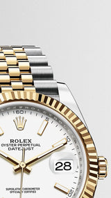 Shop Rolex Datejust 41 Oyster White Dial Two Tone Oystersteel & Yellow Gold Jubilee Bracelet White Dial Watch for Men - M126333-0016 in USA