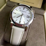 Burberry The City White Dial White Leather Strap Watch for Women - BU9128 Buy Now By Burberry