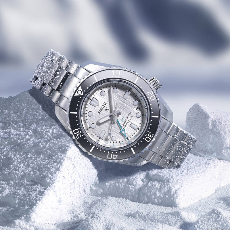 Shop Seiko Prospex Sea Arctic Ocean GMT Limited Edition Silver Dial Silver Steel Strap Watch For Men - SPB439J1 in USA