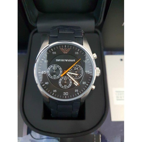 Emporio Armani Sportivo Chronograph Black Dial Black Strap Watch For Men - AR5858 Buy Now By Emporio Armani
