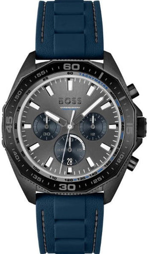 Hugo Boss Energy Chronograph Grey Dial Blue Rubber Strap Watch For Men - 1513972